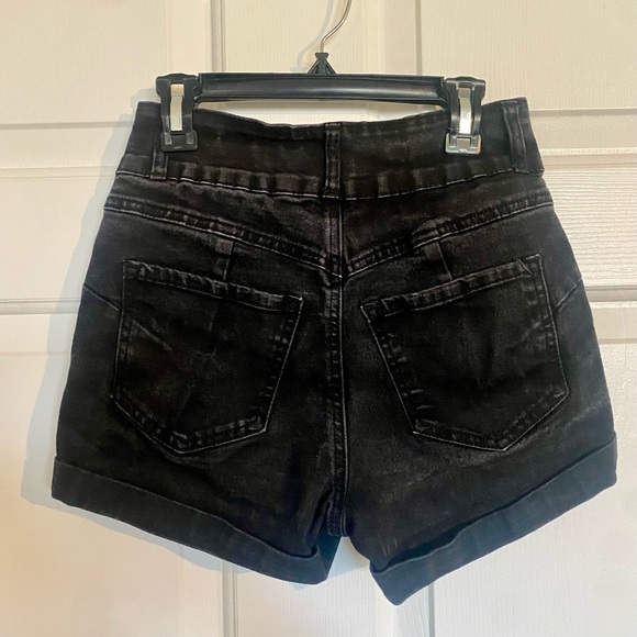Forever 21 Black High Waisted Denim Jean Shorts Size 25 - Picture 3 of 3